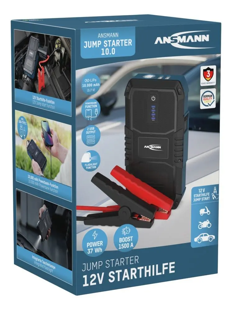 Портативный аккумулятор Ansmann Jump Starter 10.0, 1900-0129 Photo 10