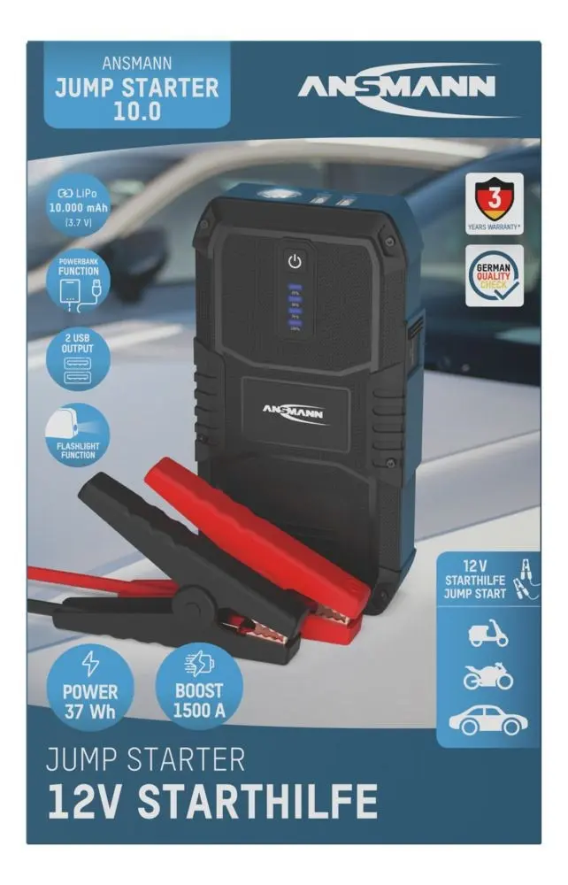 Портативный аккумулятор Ansmann Jump Starter 10.0, 1900-0129 Photo 11
