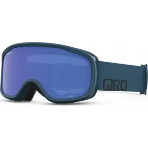 Горнолыжные/сноубордические очки GIRO CRUZ — зеркальная линза GREY COBALT 15% (S3), чёрная оправа с бирюзовым логотипом