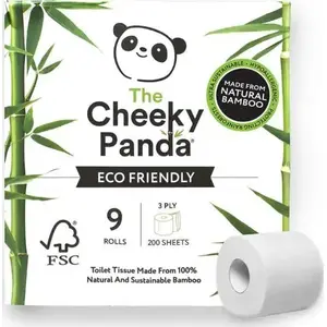 Toilet Paper Cheeky Panda Bamboo Three-Ply 9 Rolls CHP00806 – 3-ply bamboo fiber tissue, 9-pack