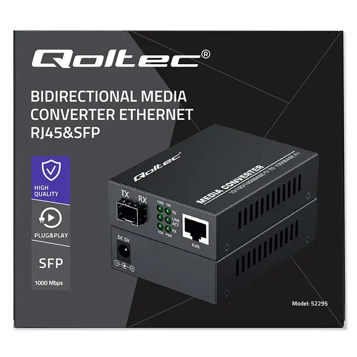Ethernet medijkonvertors QOLTEC 52295 Photo 16
