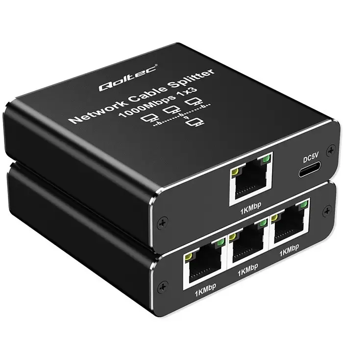 Ethernet splitter QOLTEC 52294 1x3 RJ45 Photo 3