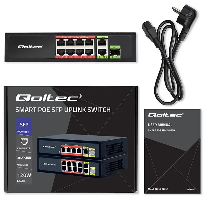 Ethernet Switch QOLTEC 52297 PoE RJ45 SFP Photo 10