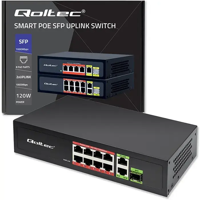 Ethernet Switch QOLTEC 52297 PoE RJ45 SFP Photo 11