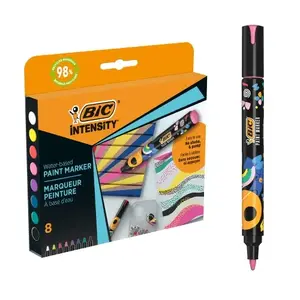 Krāsu marķieru komplekts BIC Intensity — 8 krāsas, pastāvīgā krāsa, smalka galviņa