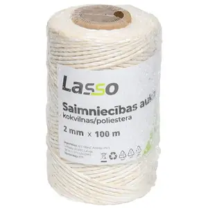 Virve Lasso 2 mm × 100 m, kokvilnas/poliestera maisījums, modelis 9140550