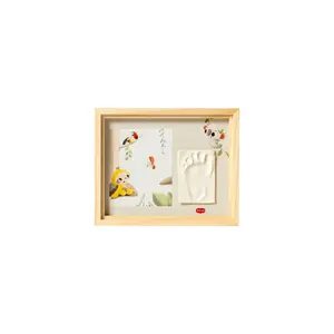 Tiny Love Simple Frame Wooden набор для отпечатков рук и ног младенца — деревянная рамка для сувенира