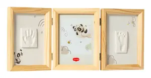Tiny Love Double Frame Wooden Baby Handprint and Footprint Keepsake Set