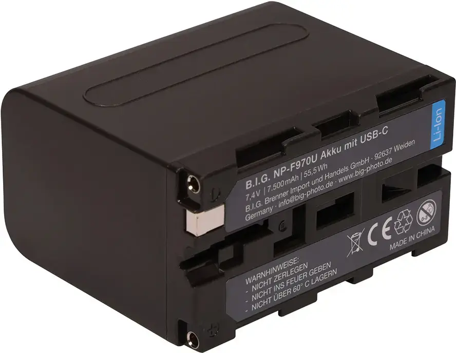 BIG NP-F970U 7500mAh USB-C rechargeable battery Photo 4