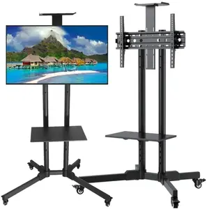 TV floor stand DNA Professional TV STAND black steel for flat-screen TVs
