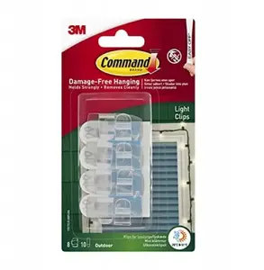 Transparent hooks for electric outdoor garlands 3M COMMAND 17017CLAW, large, pack of 8