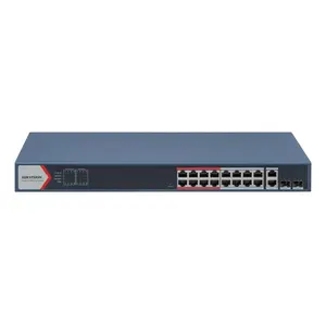 Управляемый коммутатор Hikvision DS-3E1318P-EI(B) 16x 10/100 PoE, 2x SFP, PoE 230 Вт, 1U для стоек