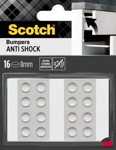 Wall bumper guard Scotch 3M SP91A57 elastomer transparent 8×8 mm, pack of 16