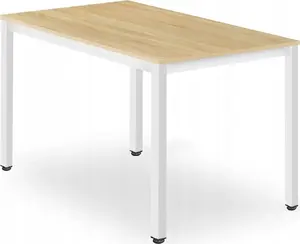 Ēdamistabas galds LEOBERT TESSA 120 x 60 cm — ozolkoka virsma, baltas kājas
