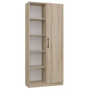 Офисная книжная полка Top e shop RD-80 SONOMA KPL, цвет дуб, 10 полок, 800×300×1820 мм, корпус ДСП
