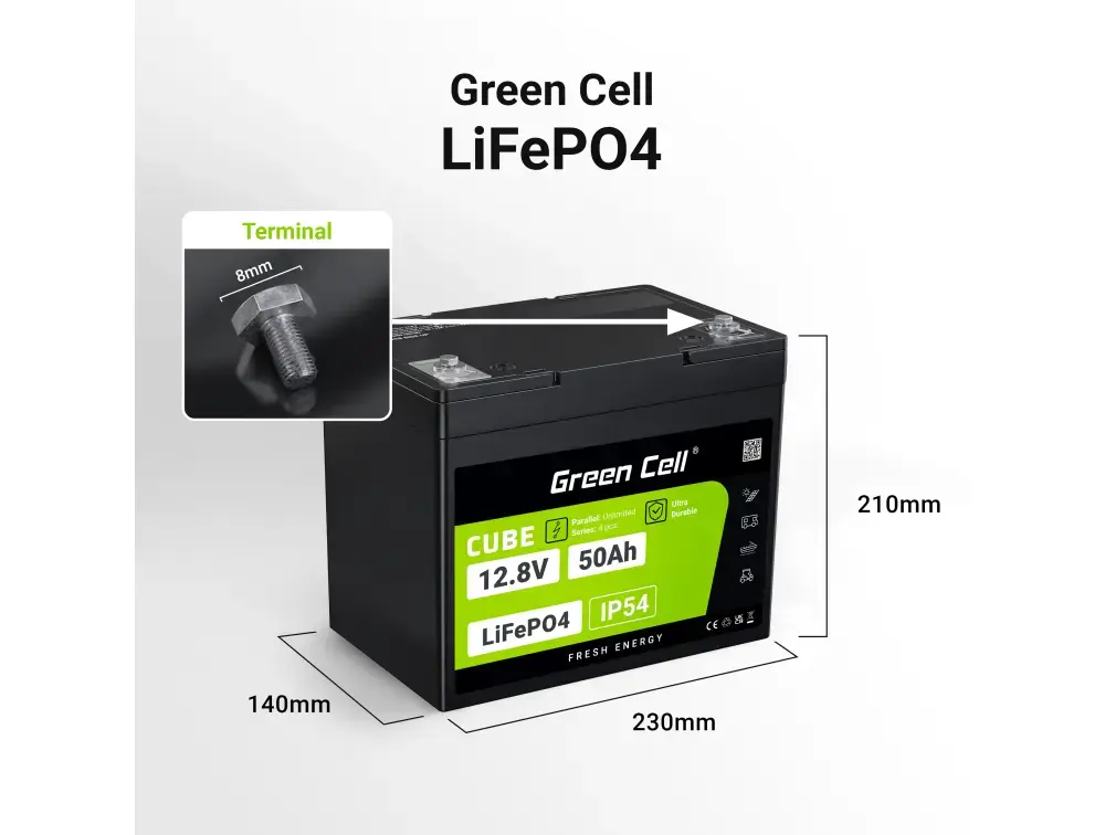 UPS akumulators Green Cell LFPGC12V50AH 12V 50Ah Photo 2