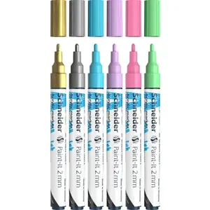 Маркер Schneider Schreibgeräte Paint-It 6 шт. Круглый наконечник Золотой Светло-голубой Светло-зеленый Светло-розовый Фиолетовый Серебряный