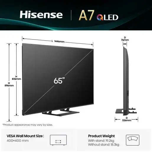 Televizors Hisense A7Q 65A7Q Photo 2