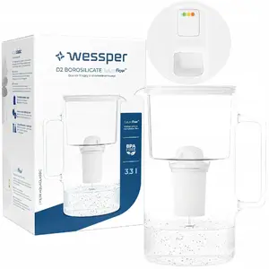 Кувшин wessper D2 Borosilicate FutureFlow Aquaclassic — стеклянный графин для воды, модель WES202-FF-WH