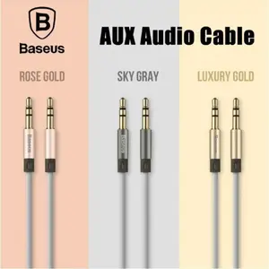 Baseus Universal Fluency sērijas AUX audio kabelis 1,2 m WEBASEAUX-LA0R Rose Gold