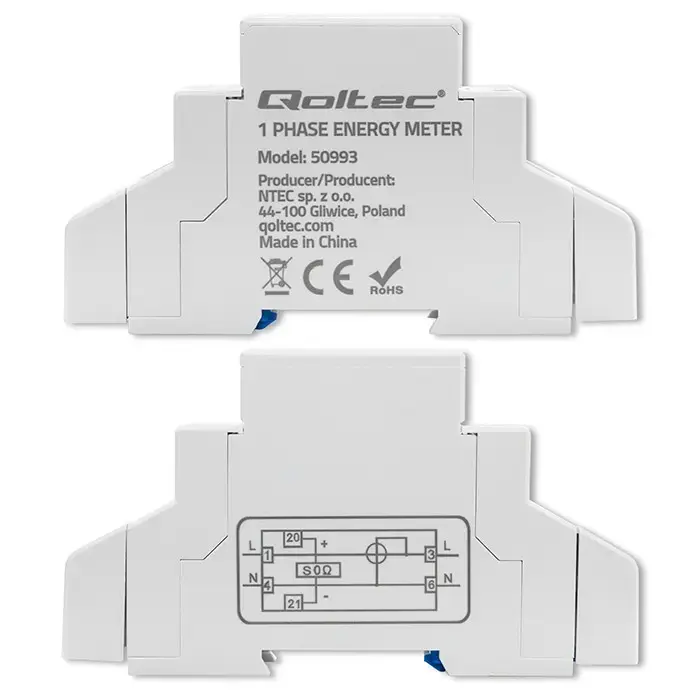 Vienfāzes elektroniskais skaitītājs QOLTEC 50993 Photo 3