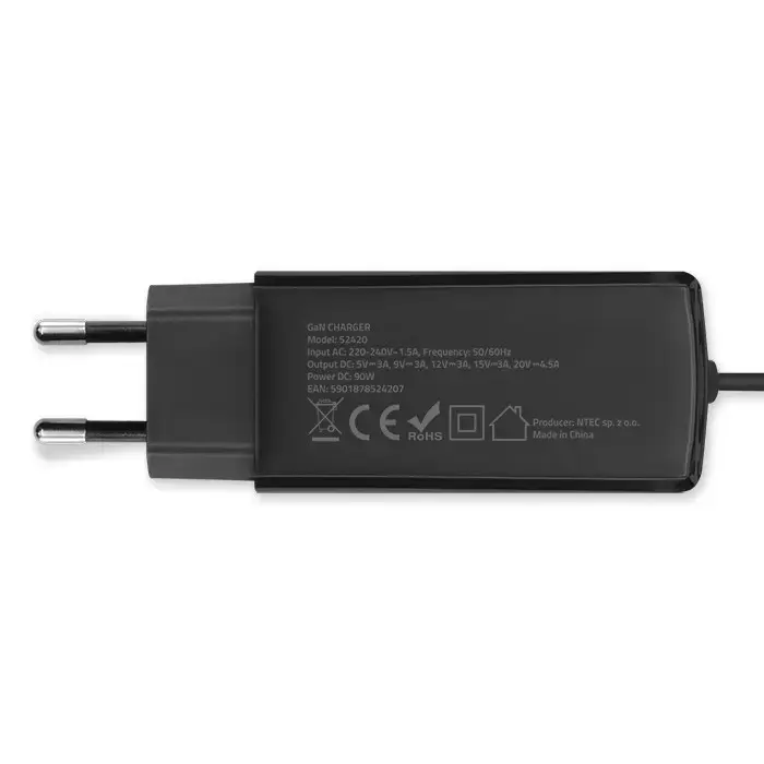 GaN 90W lādētājs QOLTEC 52420 USB‑C PD Photo 4