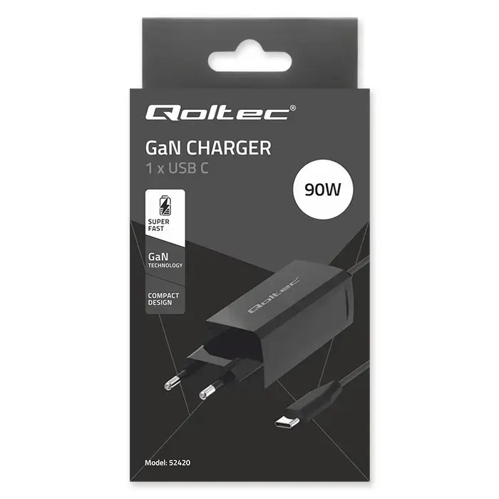 GaN 90W lādētājs QOLTEC 52420 USB‑C PD Photo 5