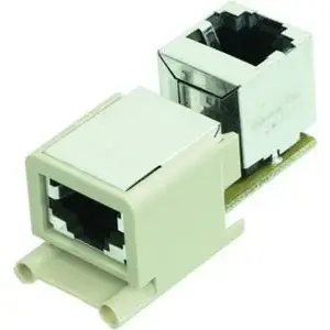 Ethernet savienotājs Harting Han Brid‑RJ45 C‑F WDF 09120032776, RJ45 modulārais ievades elements rūpnieciskām kārbām