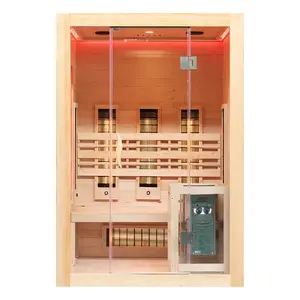 AMUE AMO-SW 2 COMBO Infrared Sauna with 3.5 kW Harvia Heater and Salt Stone