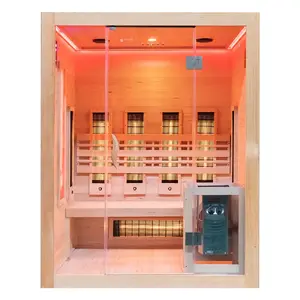 AMUE AMO-SW3 COMBO Infrared Sauna with 4.5 kW HARVIA Heater and Salt Stone