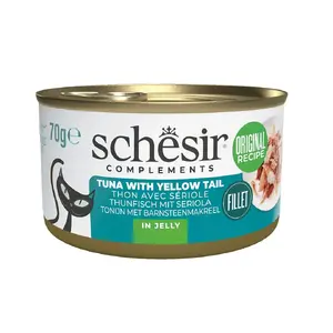 Влажный корм для кошек Agras Pet Foods SCHESIR Complements Тунец с желтохвостом в желе 70 г, 85% влаги, 12.5% белка