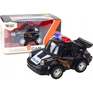 Игрушечный полицейский автомобиль LEANToys масштаб 1:38 с подсветкой и звуком, чёрный