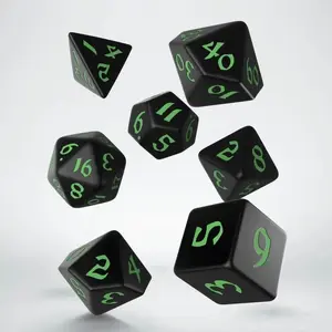Dice set Q-Workshop Komplet Kości Klasyczno Runicznych — black and green