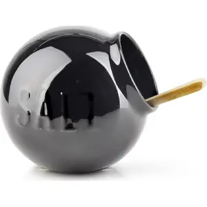 Salt cellar affek design MODERN LIFE, black, 10.3 x 9.3 cm