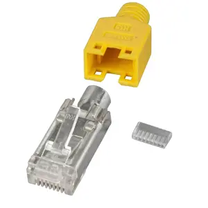 RJ‑45 Male Wire Connector Hirose H7540.5-100, Yellow, 100 pcs