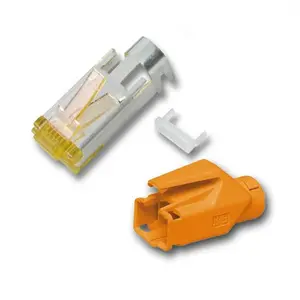 Соединитель провода RJ-45 мужской Hirose H7642.10-50, наружный диаметр 6.6 мм, оранжевый, 50 шт.