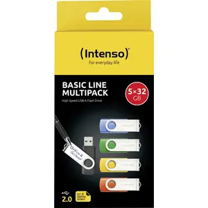 USB zibatmiņa Intenso 32GB USB 2.0 Typ-A Drehring Melns Zils