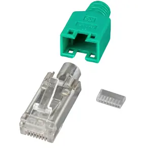 RJ-45 male wire connector Hirose H7540.8-50, green, for network cabling