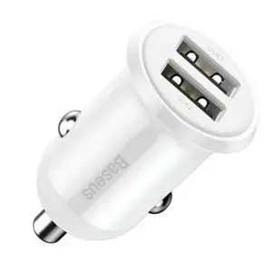 Baseus Grain Pro auto lādētājs 2x USB 4,8 A Balts