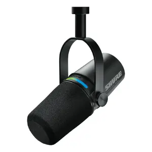 Studijas mikrofons Shure MV7I — vads XLR/USB (USB-C), 50–16000 Hz, jutība -33 dB, alumīnija korpuss, melns