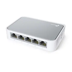 TP-Link 5-Port Fast Ethernet Desktop Switch TL-SF1005D with 10/100 Mbps ports and plastic case