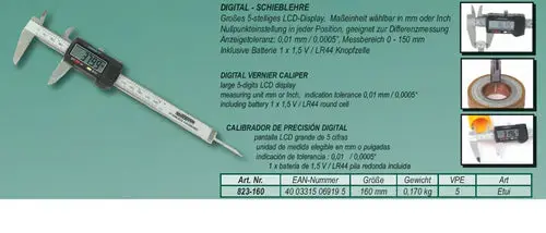 Цифровой штангенциркуль BRÜDER MANNESMANN M 823-160 Photo 4