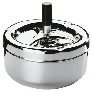 Ashtray Paderno 48249-13 Round Steel Chrome 13 cm Diameter 105 mm Height