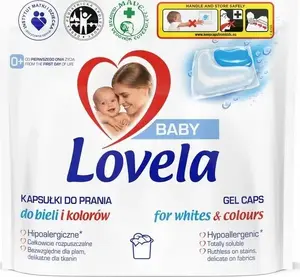 Mazgāšanas kapsulas Lovela Baby hipoalerģiskas baltiem un krāsainiem 36 gab.