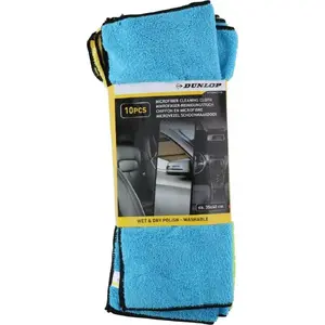 Cleaning Microfiber Cloths DUNLOP 10 pcs – soft lint-free microfibre for surfaces