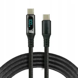 USB-C to USB-C braided cable usams CBB-2PD5L 2 m 100W with built-in display, black