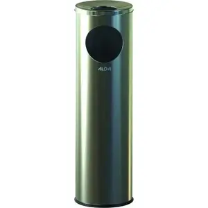 Trash can ALDA A632-19 with ashtray, satin finish