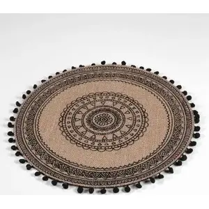 Table placemat Douceur d'Interieur Renata black, round Ø 38 cm