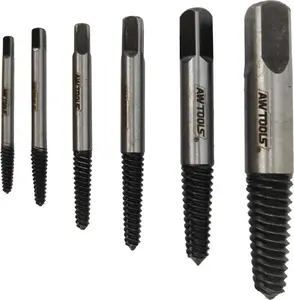 AWTools screw extractor set AW16400 — 6-piece set for broken screws and nuts
