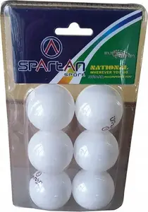 Galda tenisa bumbiņas SPARTAN TT-BALL baltas, komplekts 6 gab.